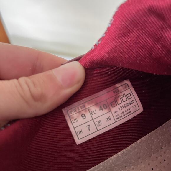 Hey Dude Shoes Womens Size 9 Red Knit Lightweight Casual Lace Up Foam Sneakers - Picture 8 of 9